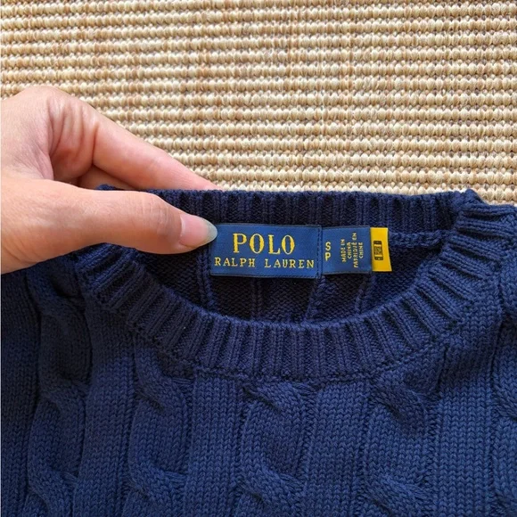 $168 Polo Ralph Lauren cable knit cotton sweater top - Picture 3 of 6